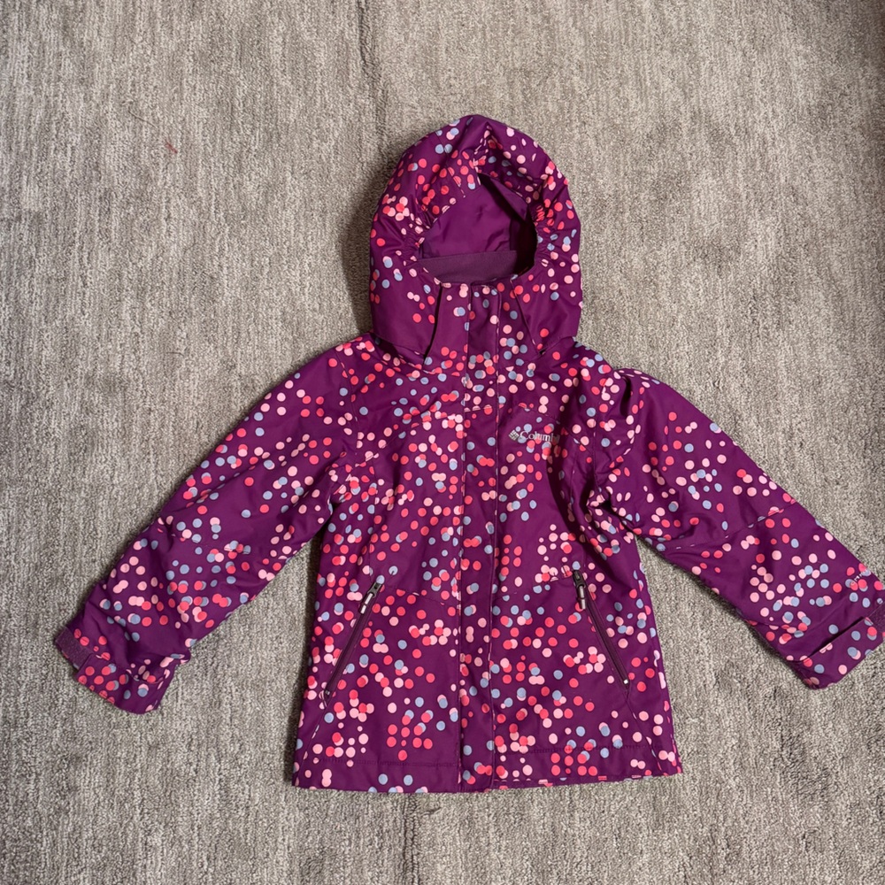 Columbia Kids' Purple Winter Coat with Pink Dots